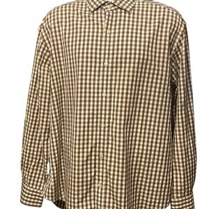Johnston & Murphy Brown Checkered Casual Shirt XXL